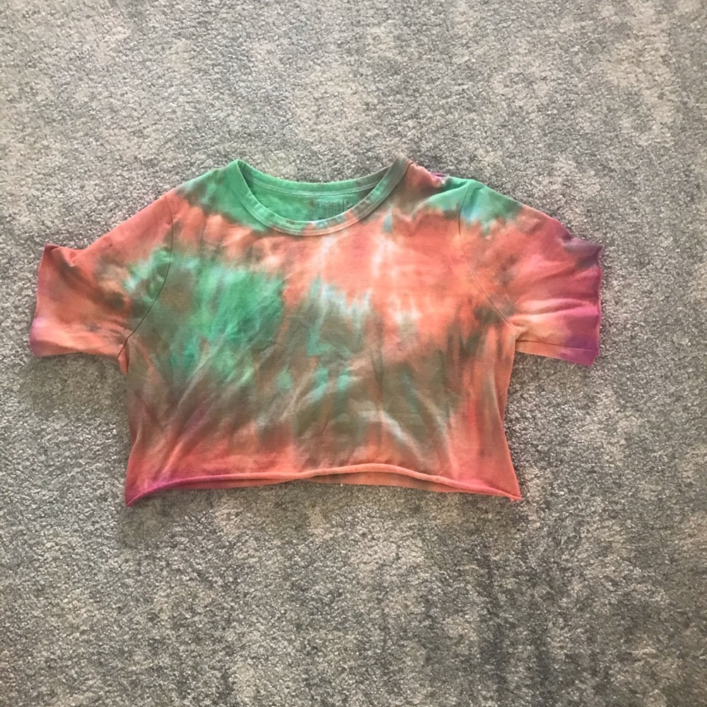 Orange and green Time and Tru Crop top